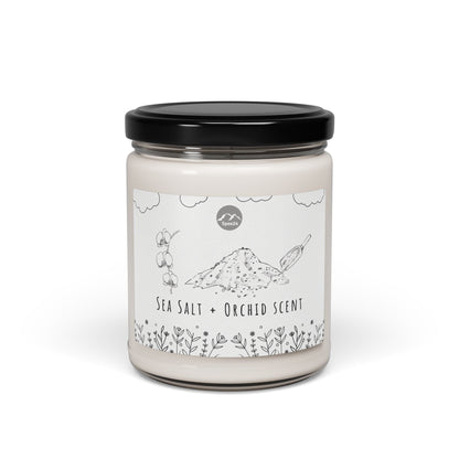 Serene Sea Salt + Orchid Scented Soy Candle, Natural Wellness Gift, Relaxation, Home Decor, Aromatherapy, Eco-Friendly -- 9 oz by Spee24, LLC