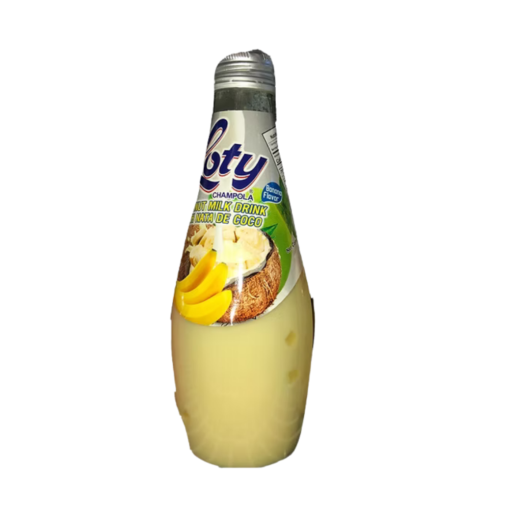 Loty Coconut Milk Drink with Nata de Coco Banana Flavor (9.8oz) by Farmacias Savia