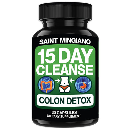 15 Day Cleanse | Colon Detox with Natural Laxative for Constipation &amp; Bloating. by Saint Mingiano - Supplements &amp; Wellness Dedicated to Holistic Health