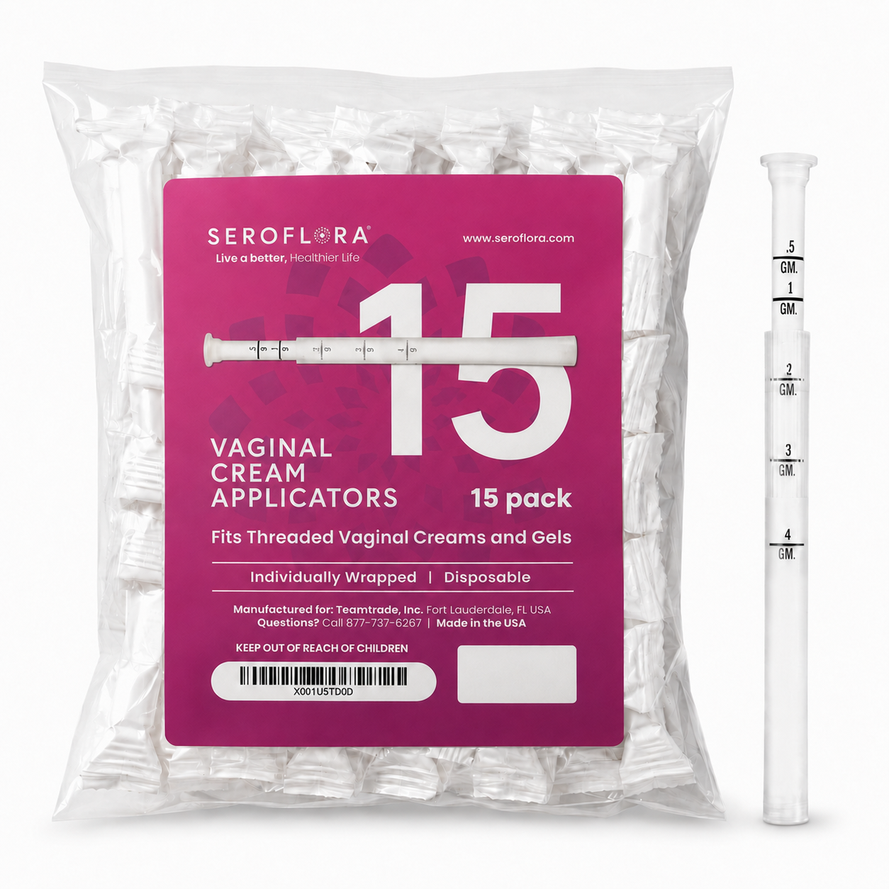 Disposable Vaginal Cream Applicators for Premarin, Estace &amp; many others (15 Pack) by Seroflora