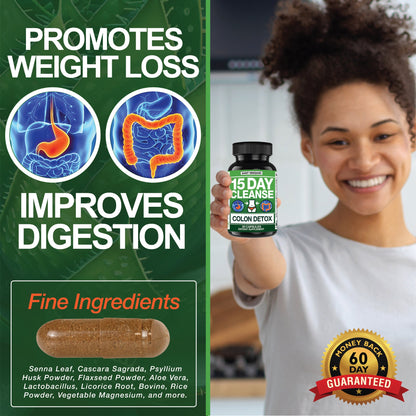 15 Day Cleanse | Colon Detox with Natural Laxative for Constipation &amp; Bloating. by Saint Mingiano - Supplements &amp; Wellness Dedicated to Holistic Health