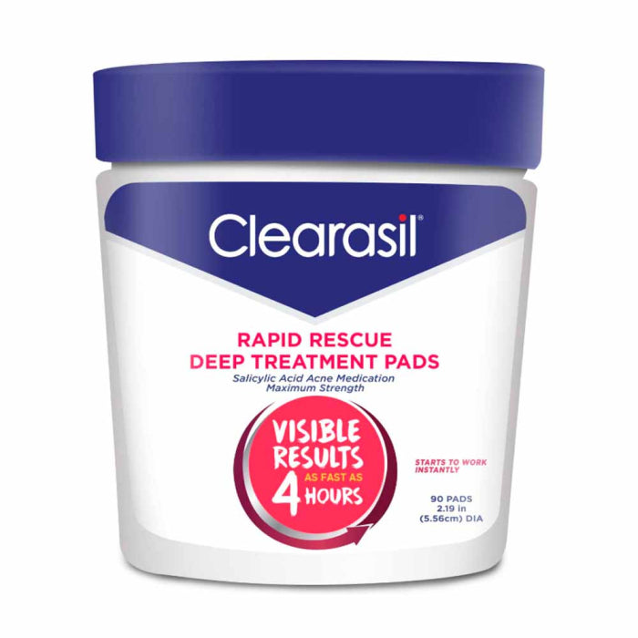 Clearasil Rapid Rescue Deep Treatment Pads Salicylic Acid Acne Medication Maximum Strength by Pasteur Pharmacy