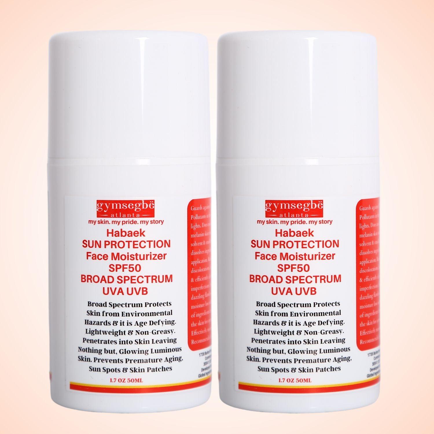 Habaek Sun Protection Face Moisturizer SPF50 | Peptides | Niacinamide by gymsegbë