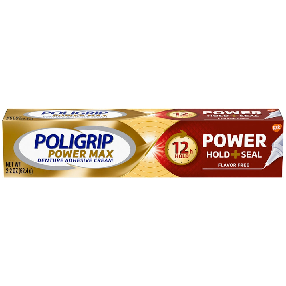 Super Poligrip Denture Adhesive Cream, Power Hold + Seal 2.2 Oz by Pasteur Pharmacy