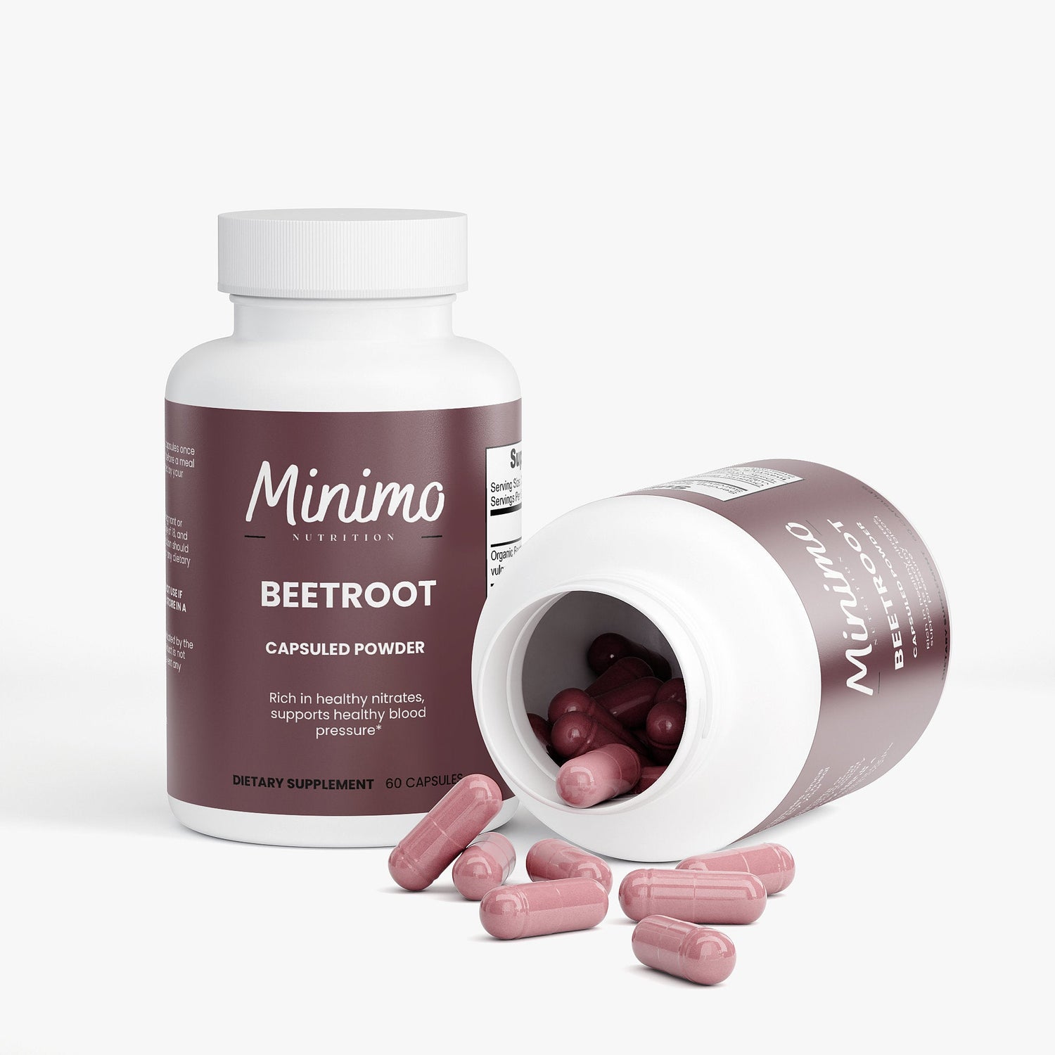 Organic Beetroot Capsuled Powder, 60 ct. by Minimo Nutrition