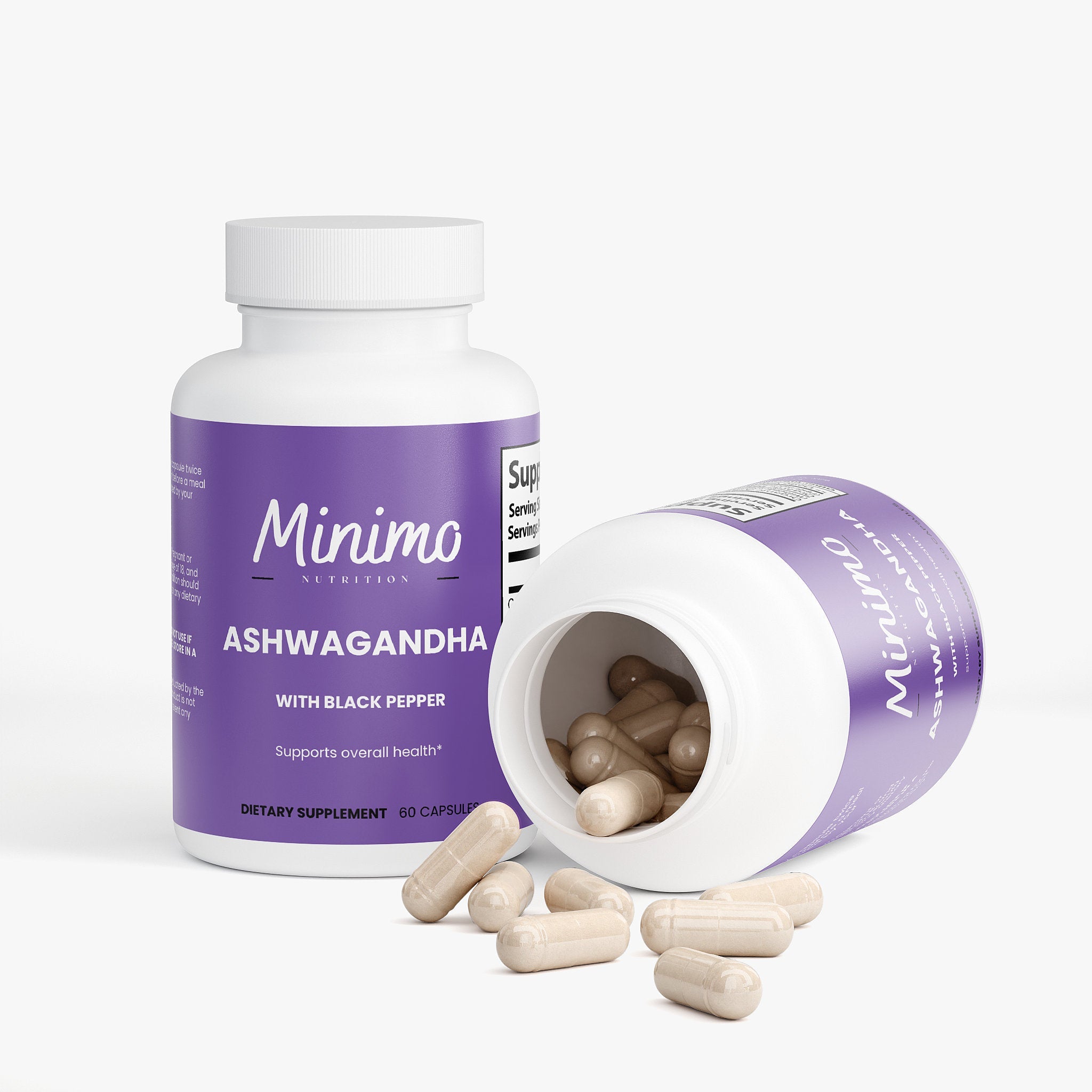 Organic Ashwagandha with Black Pepper, 60 ct. by Minimo Nutrition
