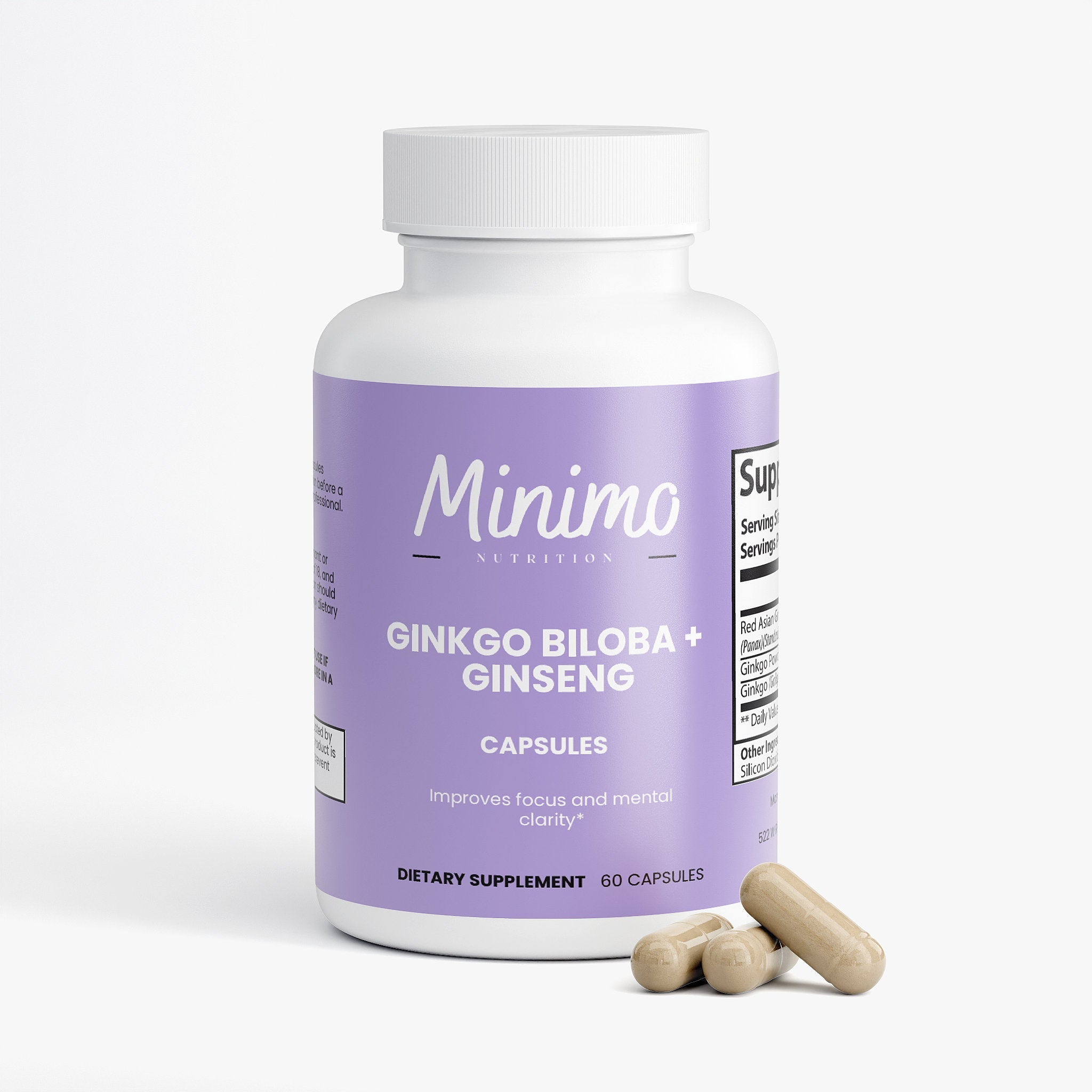 Ginkgo Biloba + Ginseng, 60 ct. by Minimo Nutrition