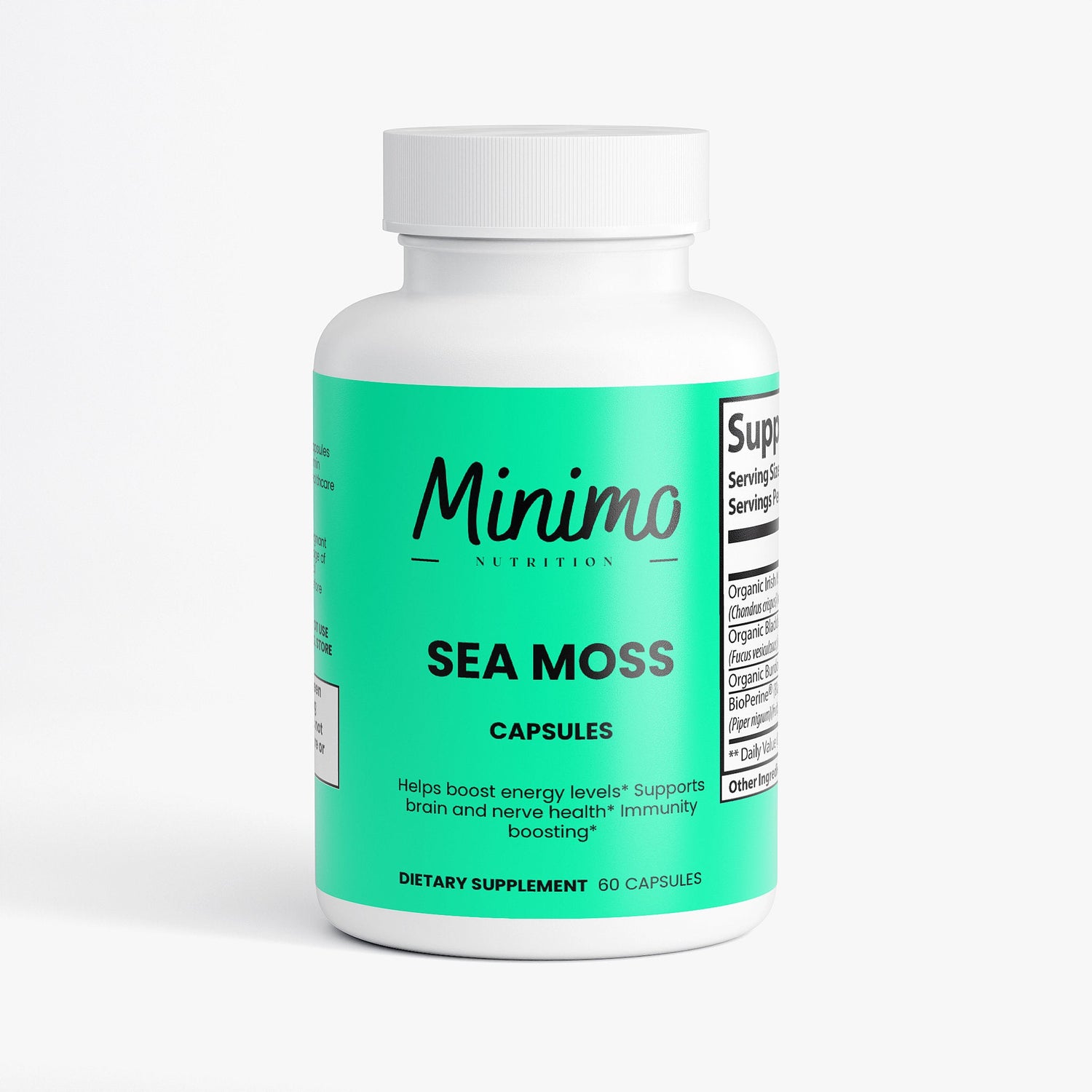 Sea Moss with Bladderwrack and Burdock Root, 60 ct. by Minimo Nutrition