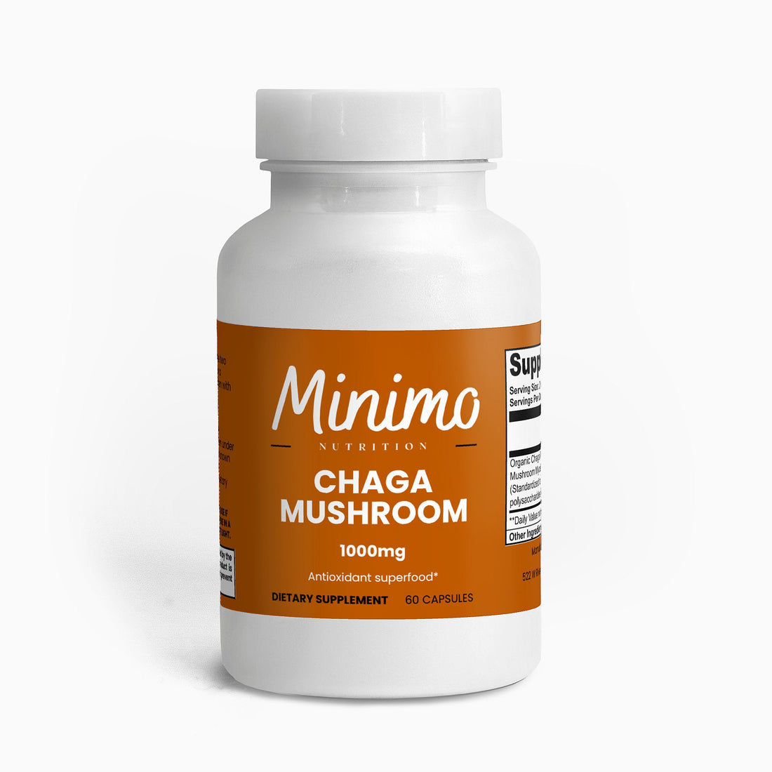 Organic Chaga Mushroom, 60 ct. by Minimo Nutrition
