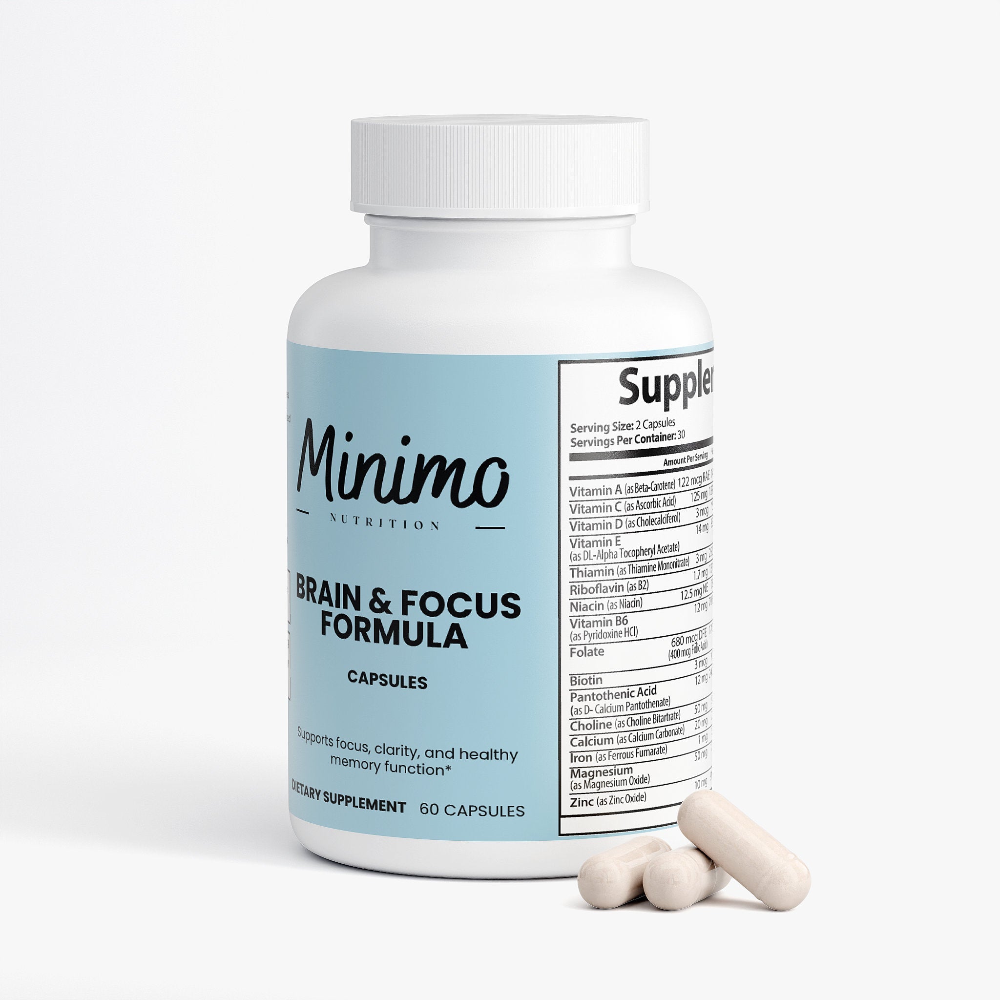 Brain &amp; Focus Formula, 60 ct. by Minimo Nutrition