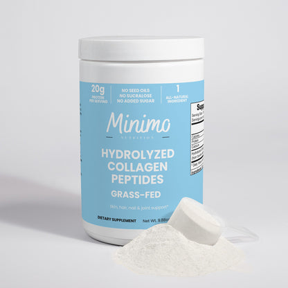 Grass-Fed Hydrolyzed Collagen Peptides, 9.9 oz by Minimo Nutrition