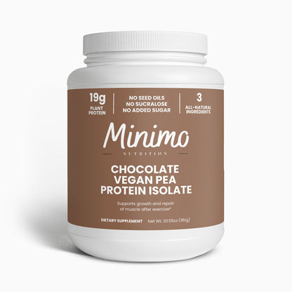 Chocolate Vegan Pea Protein Isolate Powder, 2.09 lbs by Minimo Nutrition