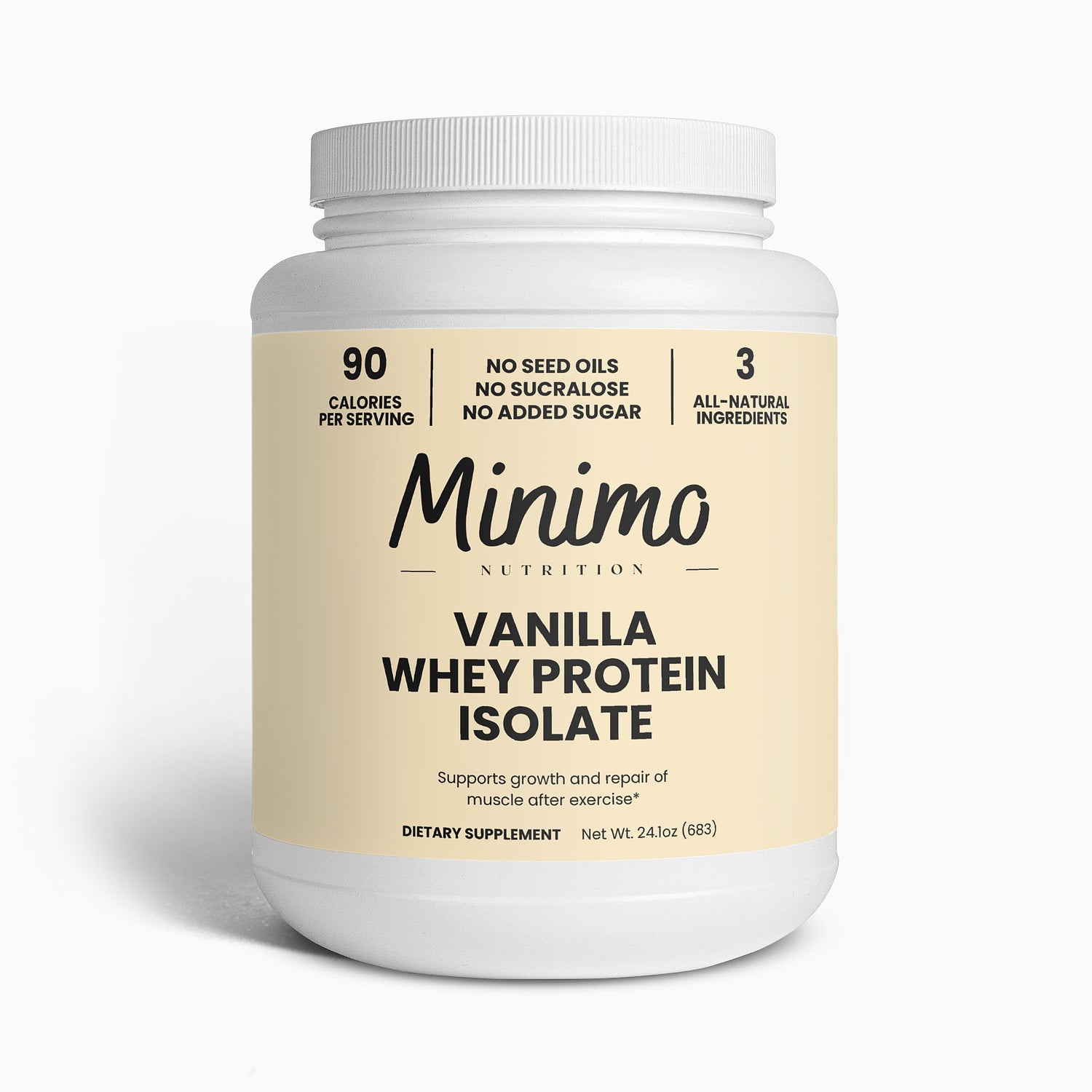 Vanilla Whey Isolate Protein Powder, 1.51 lbs by Minimo Nutrition