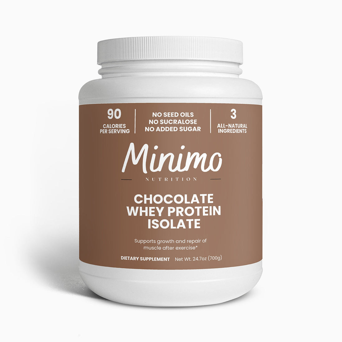 Chocolate Whey Isolate Protein Powder, 1.54 lbs by Minimo Nutrition
