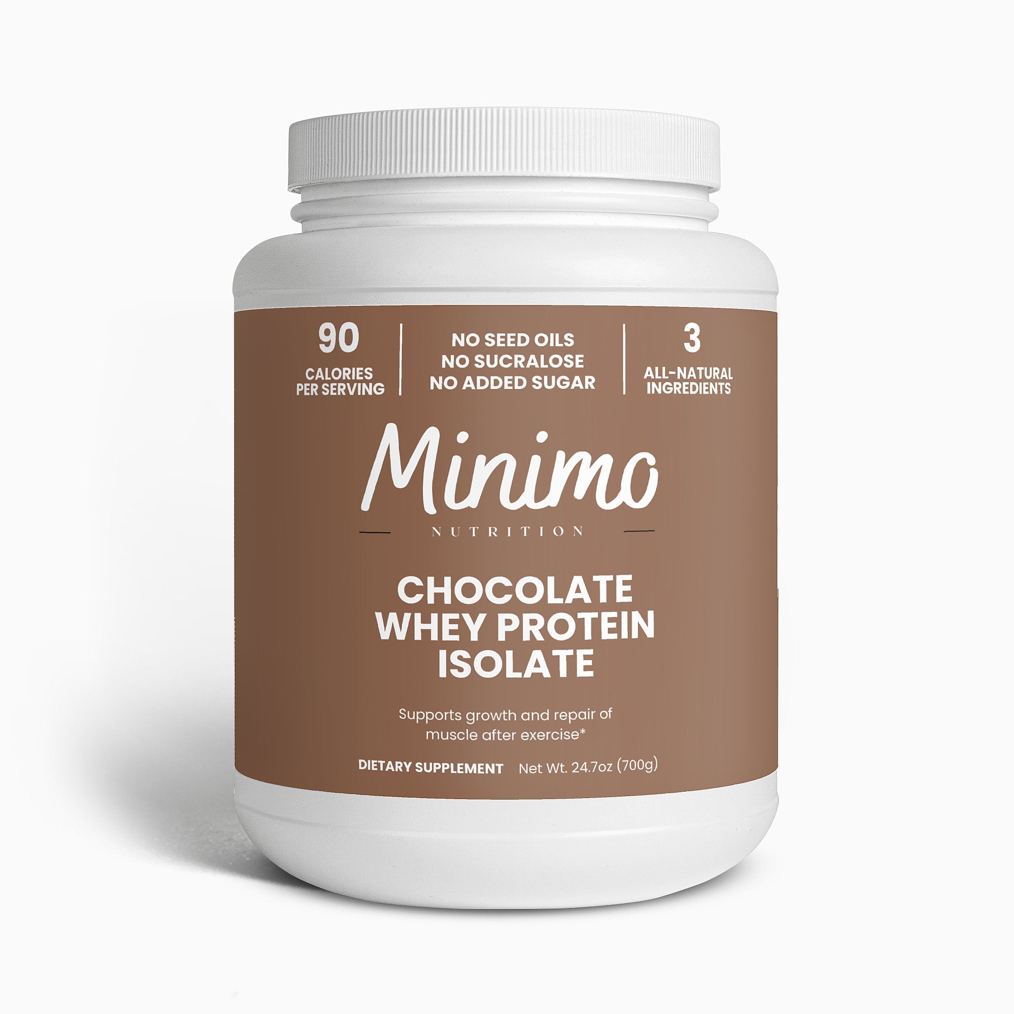 Chocolate Whey Isolate Protein Powder, 1.54 lbs by Minimo Nutrition
