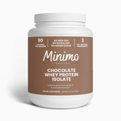 Chocolate Whey Isolate Protein Powder, 1.54 lbs by Minimo Nutrition
