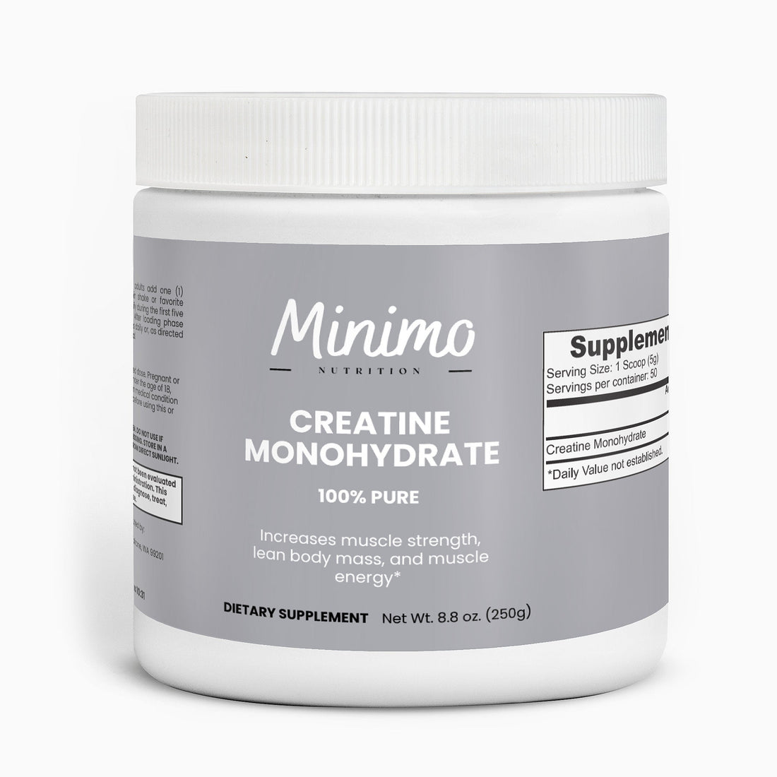 Creatine Monohydrate Powder, 8.8 oz by Minimo Nutrition