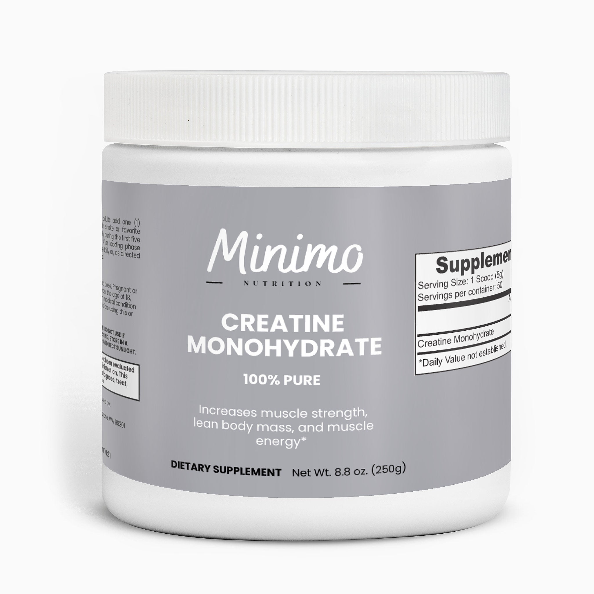 Creatine Monohydrate Powder, 8.8 oz by Minimo Nutrition