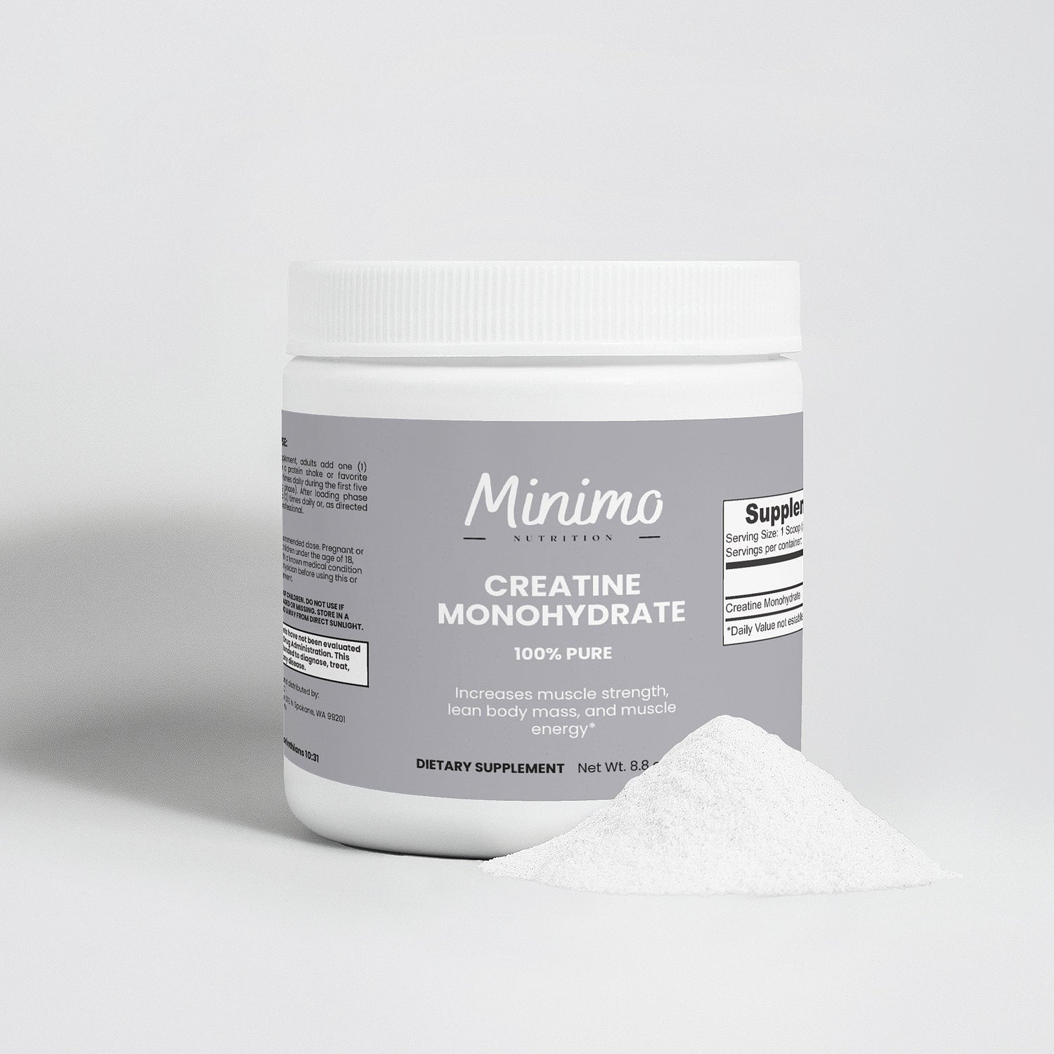 Creatine Monohydrate Powder, 8.8 oz by Minimo Nutrition