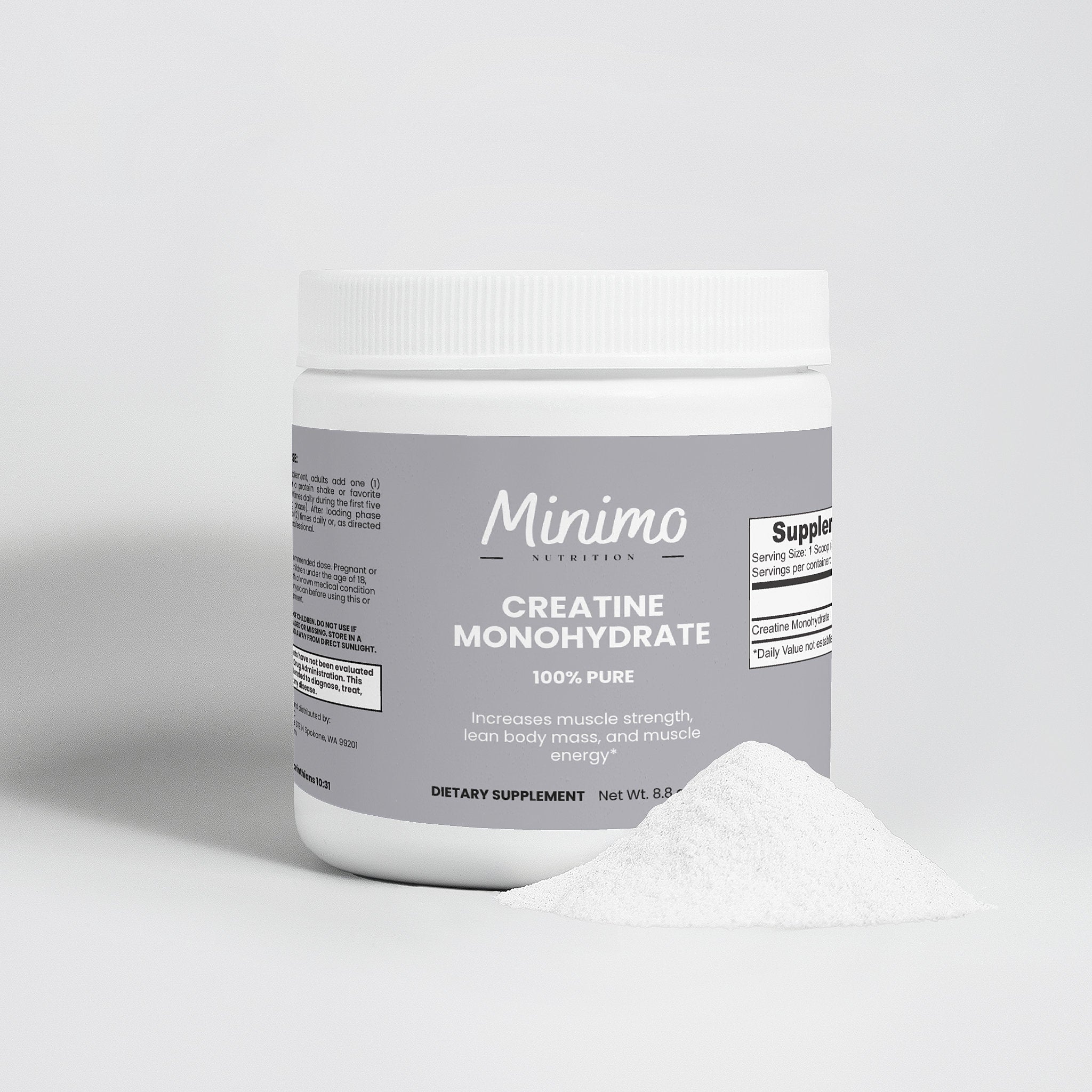 Creatine Monohydrate Powder, 8.8 oz by Minimo Nutrition