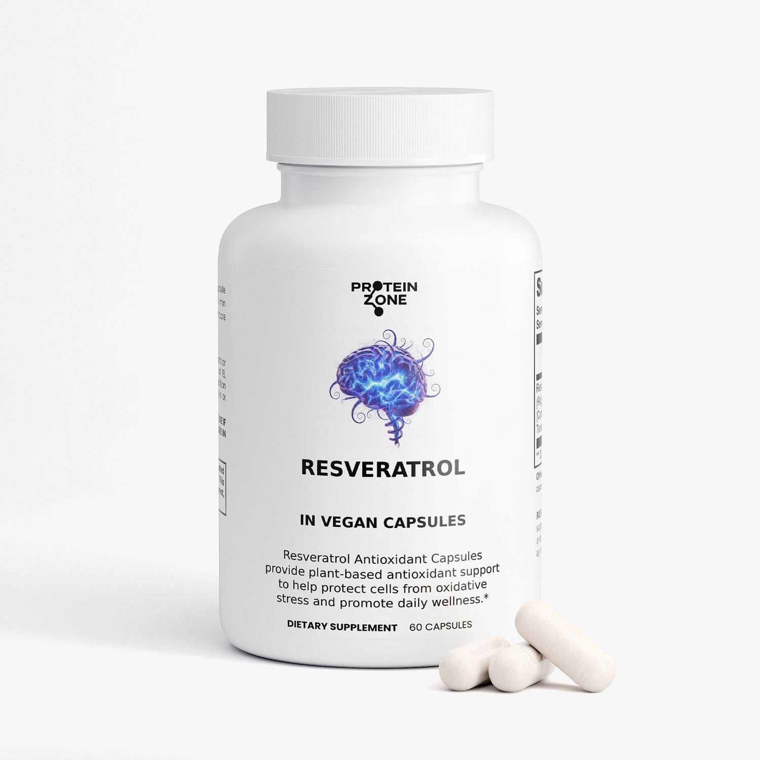 Resveratrol 600mg - Cellular Health &amp; Antioxidant Capsules by Protein Zone
