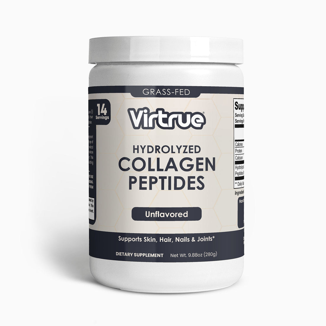 Grass-Fed Hydrolyzed Collagen Peptides | Unflavored by Virtrue