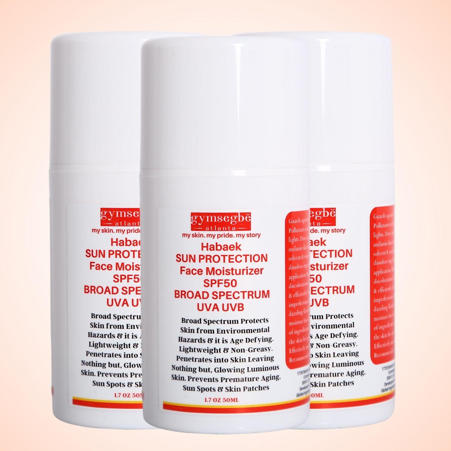 Habaek Sun Protection Face Moisturizer SPF50 | Peptides | Niacinamide by gymsegbë