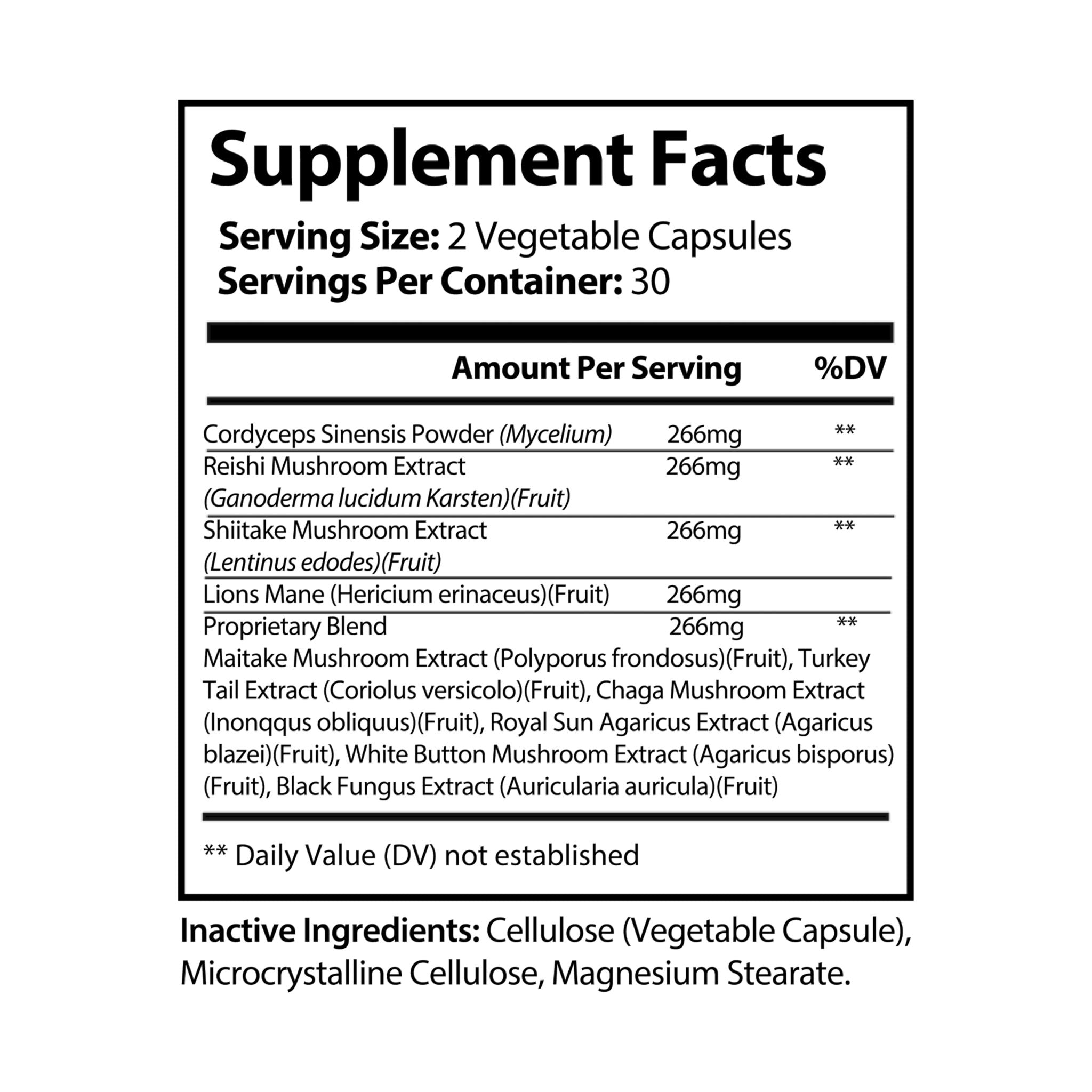 Fungora Mushroom Blend Supplement (60 Capsules) by Spee24, LLC