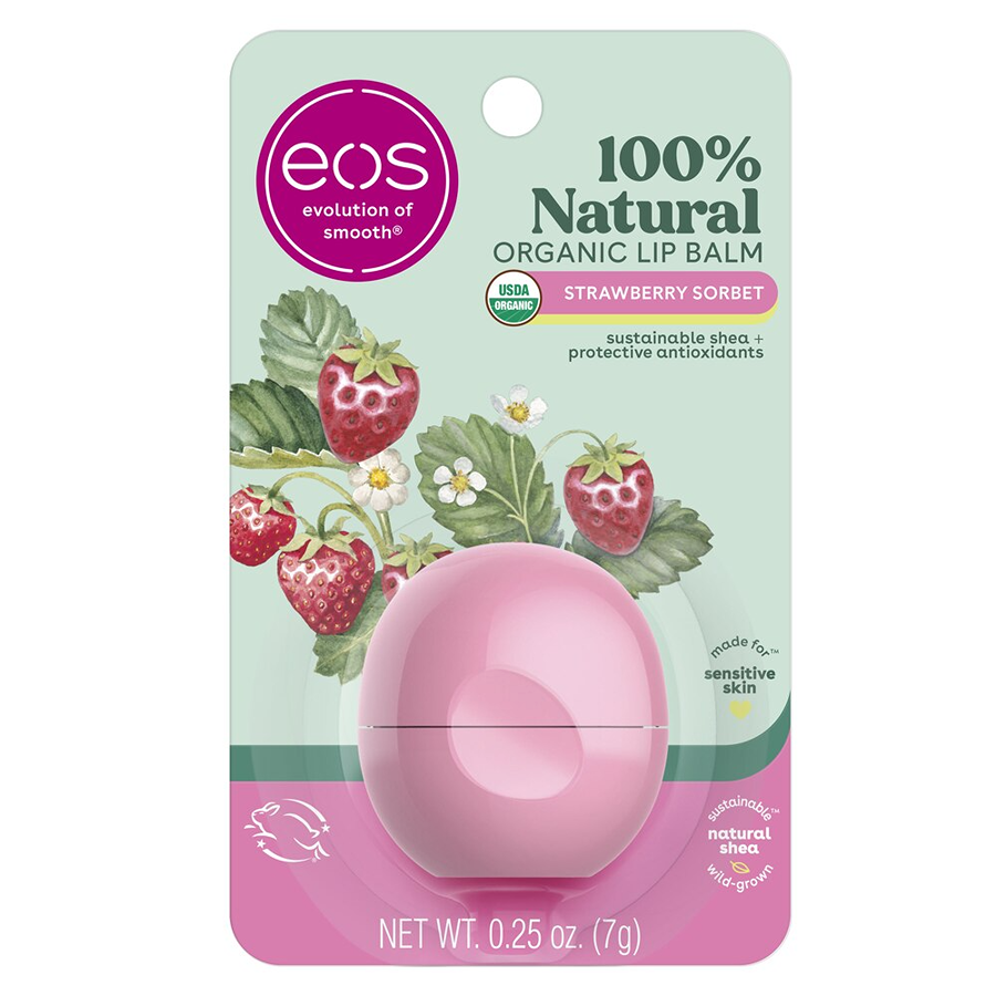 EOS 100% Natural &amp; Organic Lip Balm Sphere - Strawberry Sorbet by Pasteur Pharmacy