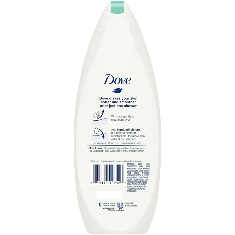 Dove Sensitive Skin Body Wash - 12 oz - Hypoallergenic &amp; Fragrance-Free by Pasteur Pharmacy