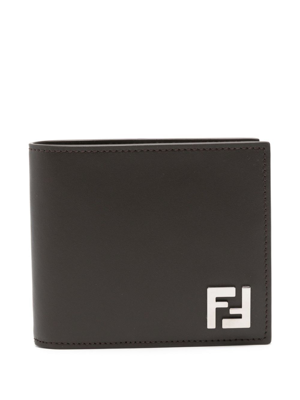 Fendi Men Leather And Ff Canvas Compact Bi-Fold Wallet