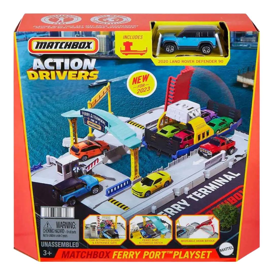 Matchbox Action Drivers Ferry Port Playset with Land Rover Defender 90 by Farmacias Savia
