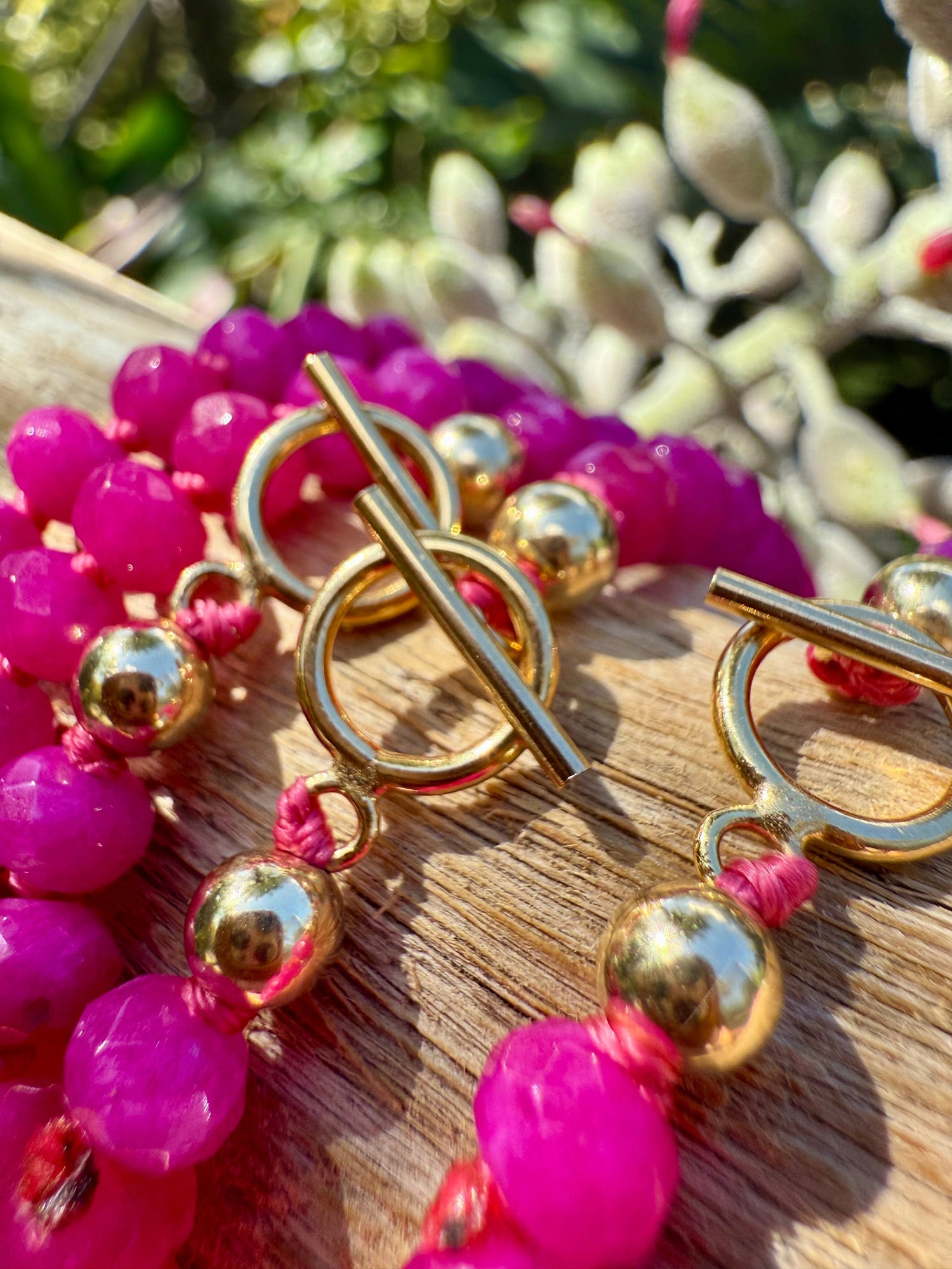 Pink Jade + 14k Gold Filled Toggle || Gemstone Necklace by CanyonLeaf