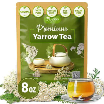 Premium Yarrow Tea Leaves | Naturally Aromatic, Freshly Packed Loose Leaf Yarrow by FreshDrinkUS - Natural and Premium Herbal Tea