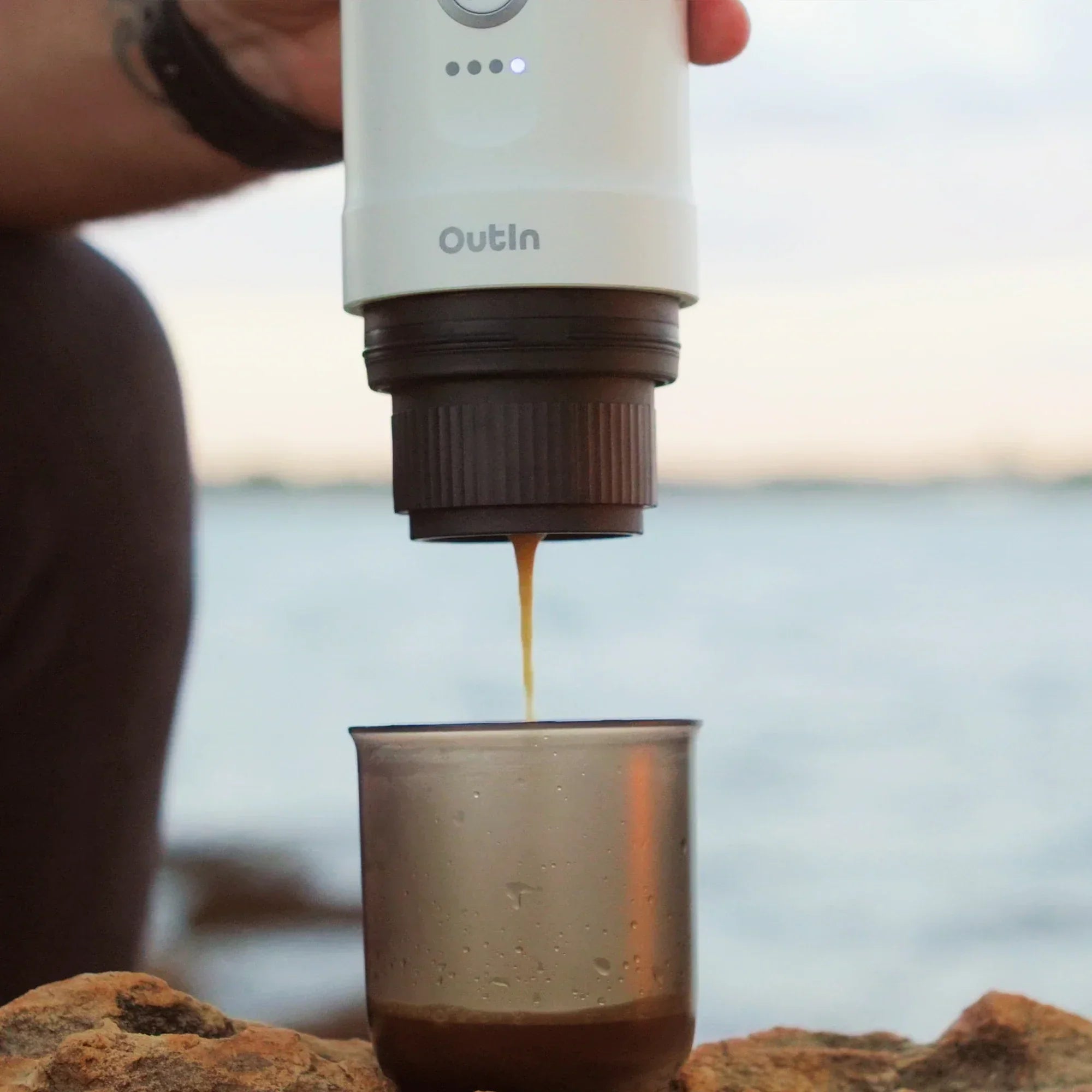 Nano Portable Espresso Machine (Pearl White) by OutIn