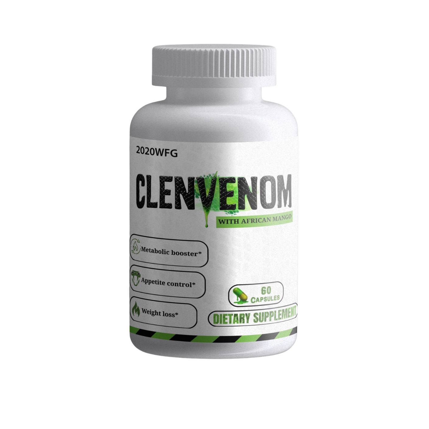 CLENVENOM: Thermogenic Complex | 60 Capsules - Green Tea Extract, Raspberry Ketones &amp; Natural Energy Support by 2020WFG