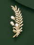 Freshwater Pearl & Alloy Wheat Ear Brooch by LINTICO