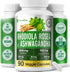 Rhodiola Rosea 2000mg with Ashwagandha KSM-66, L-Theanine, Holy Basil & BioPerine - High Potency Vegan Capsules by FreshDrinkUS - Natural and Premium Herbal Tea