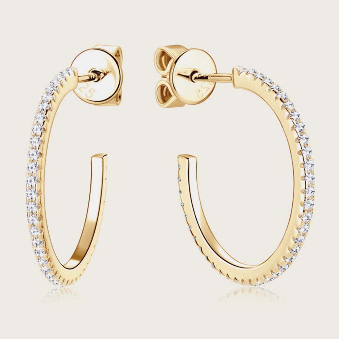 Inlaid Sparkala™ Pure Sterling Silver C-Hoop Earrings by Sparkala