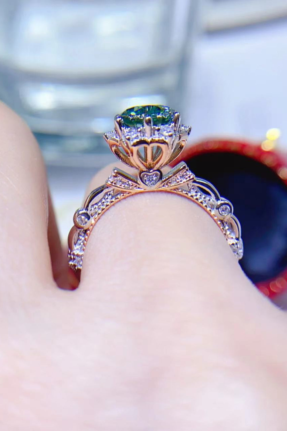 1 Carat Green Sparkala™ Platinum Over Pure Sterling Silver Ring (Green or White) by Sparkala