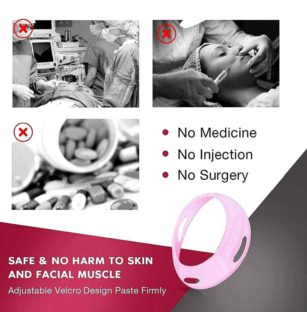 SLIM FACE SLIMMING BAND FACIAL BELT DOUBLE CHIN REDUCER V LINE FACE LIFT anti SNORE WRINKLE FACE BANDAGE DOUBLE CHIN STRAP SAGGING FACE CONTOUR JAWLINE TIGHTEN STRAP 1PK by Korean Skin Care