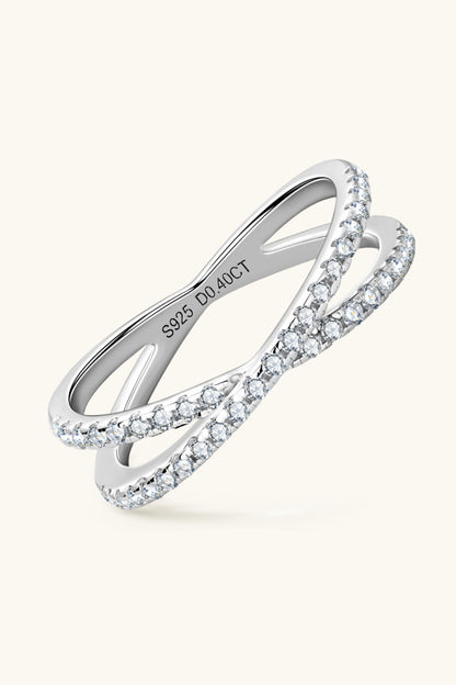 Sparkala™ Platinum Over Pure Sterling Silver Crisscross Ring by Sparkala