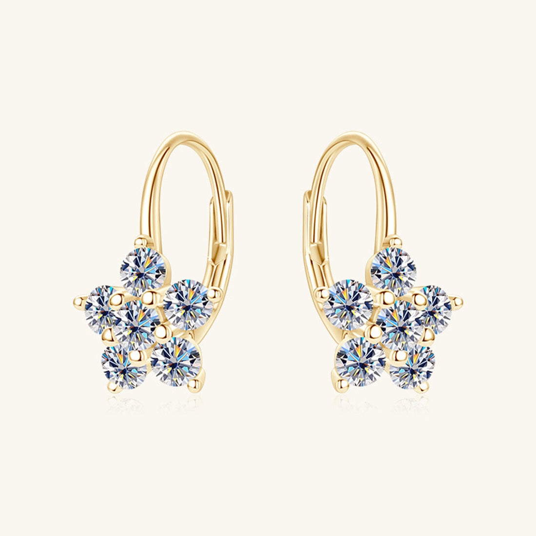 1.2 Carat Pure Sterling Silver Sparkala™ Flower Huggie Earrings by Sparkala