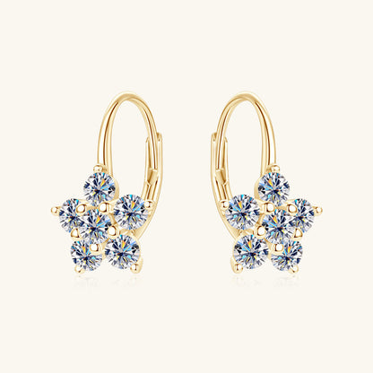 1.2 Carat Pure Sterling Silver Sparkala™ Flower Huggie Earrings by Sparkala