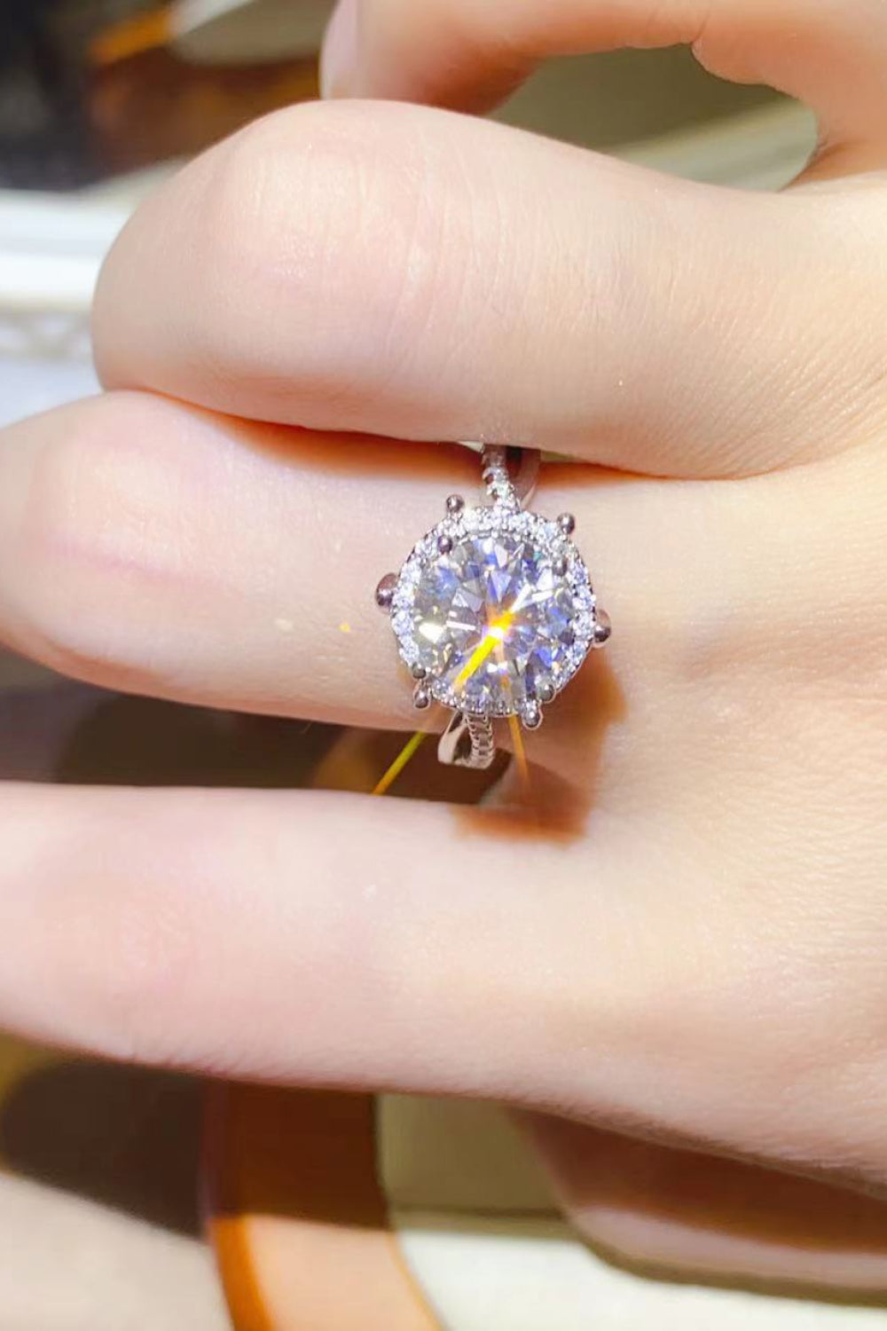 2 Carat Brilliant Round Cut Sparkala™ Platinum Over Pure Sterling Silver Ring by Sparkala