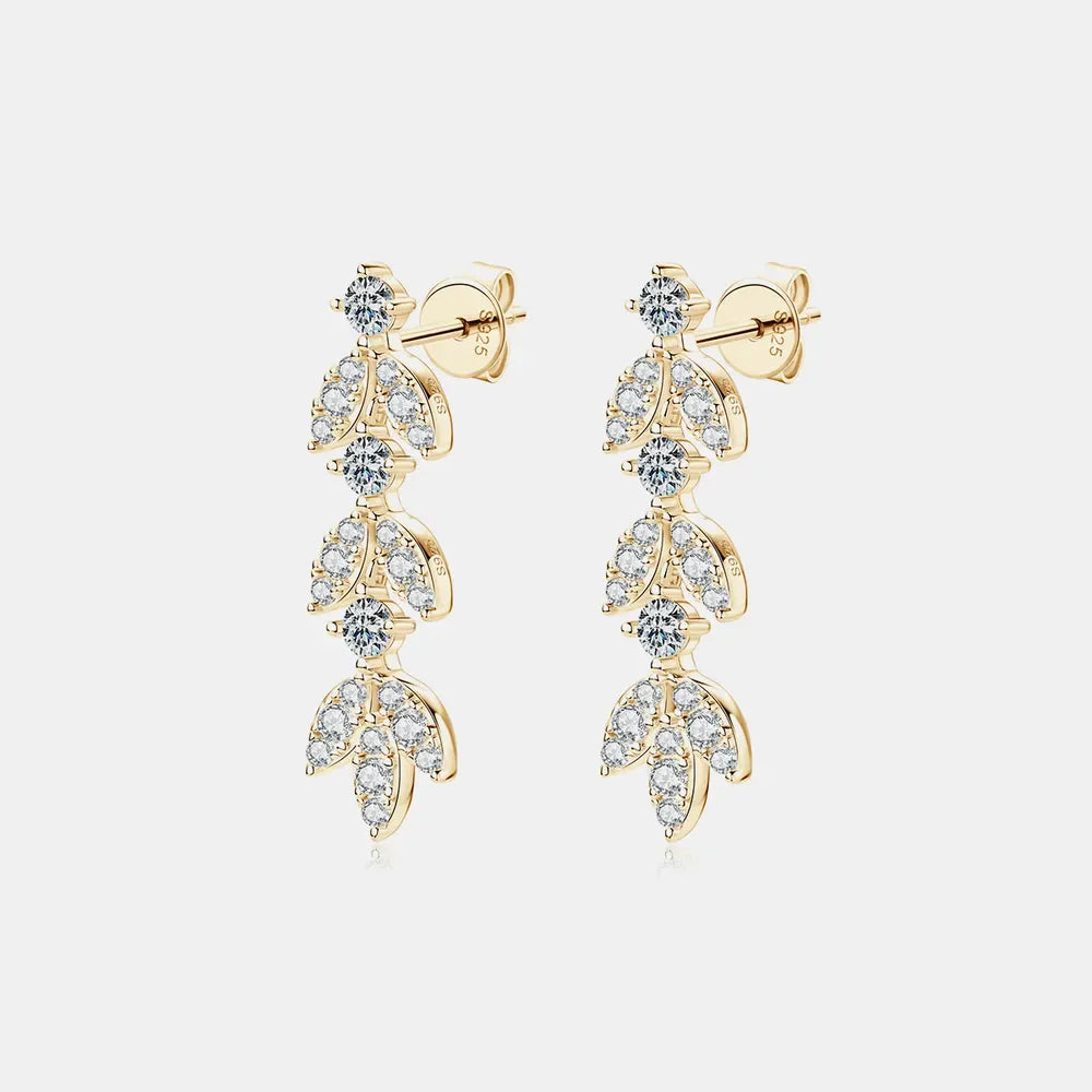 925 Sterling Silver Sparkala™ Leaf Earrings by Sparkala