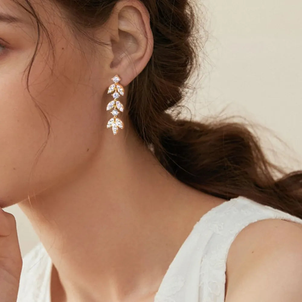 925 Sterling Silver Sparkala™ Leaf Earrings by Sparkala