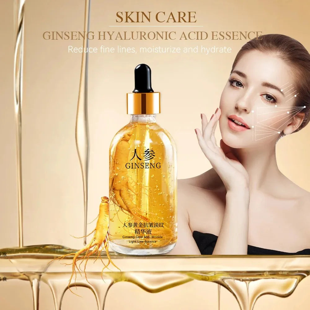 24K Gold Hyaluronic Acid Serum for Face Anti-Wrinkle Anti-Aging Brightening Moisturizing Skincare Facial Serum Essence Face Care by Korean Skin Care