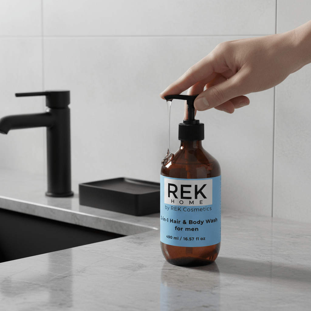 2-in-1 Hair &amp; Body Wash for men by REK Cosmetics