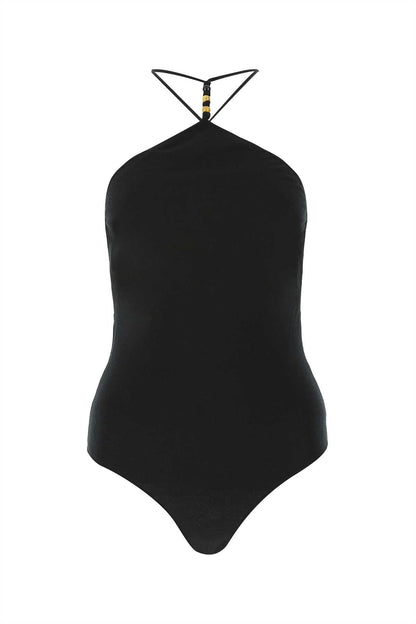 Bottega Veneta Women Black Stretch Cashmere Blend Bodysuit